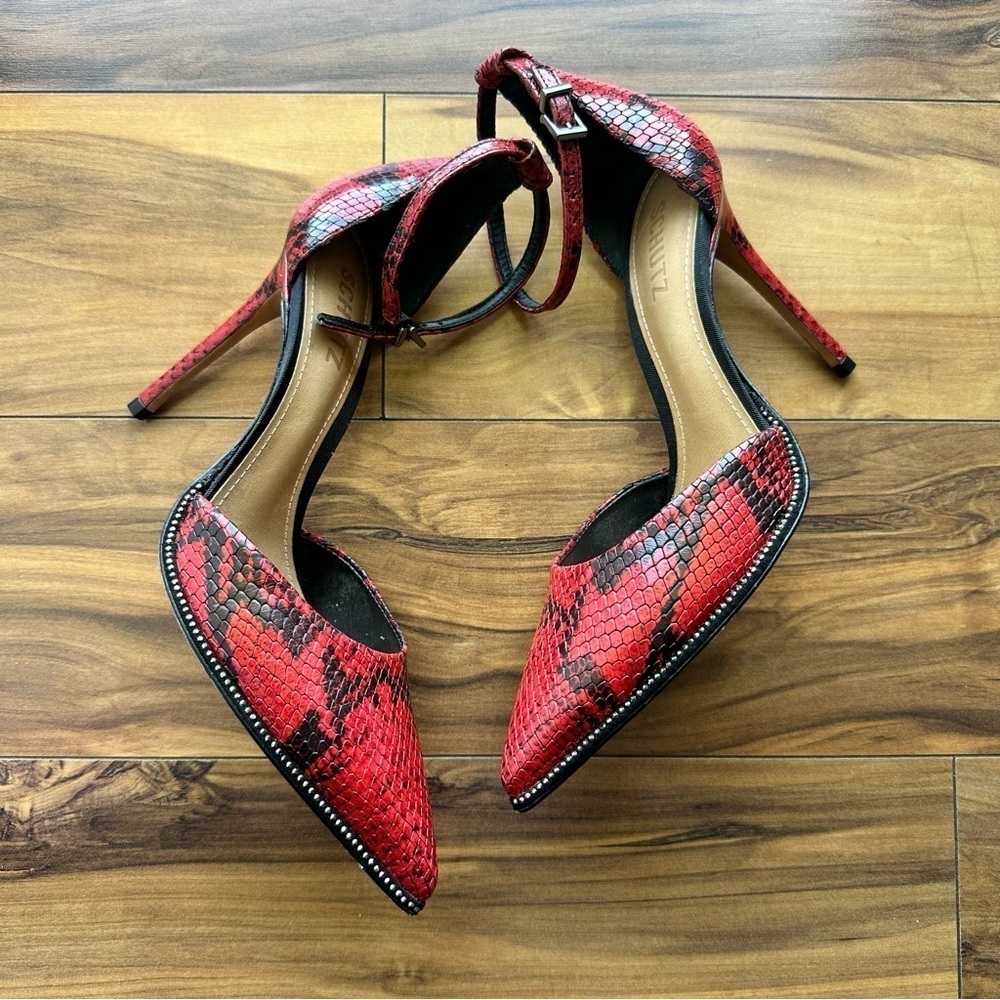 schutz scarlett verbana snakeskin heels 7.5B